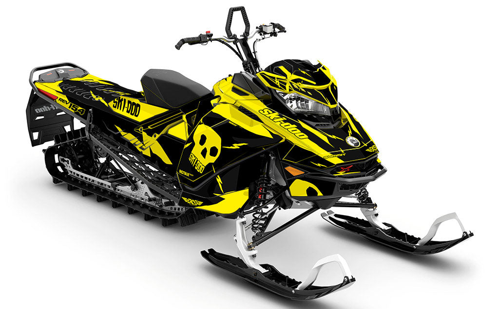 HI-FI Black Yellow Ski-Doo REV Gen4 Summit Premium Coverage Sled Wrap