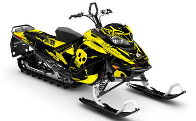 HI-FI Black Yellow Ski-Doo REV Gen4 Summit Premium Coverage Sled Wrap