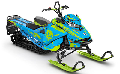 HI-FI Blue Green Ski-Doo REV Gen4 Summit Partial Coverage Sled Wrap