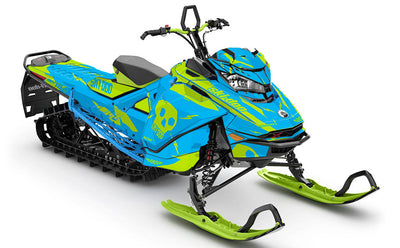 HI-FI Blue Green Ski-Doo REV Gen4 Summit Premium Coverage Sled Wrap