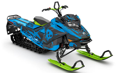 HI-FI Grey Blue Ski-Doo REV Gen4 Summit Full Coverage Sled Wrap