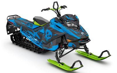 HI-FI Grey Blue Ski-Doo REV Gen4 Summit Premium Coverage Sled Wrap