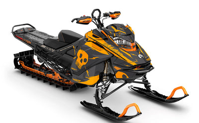 HI-FI Grey Orange Ski-Doo REV Gen4 Summit Less Coverage Sled Wrap