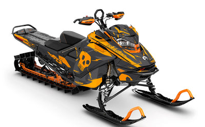 HI-FI Grey Orange Ski-Doo REV Gen4 Summit Partial Coverage Sled Wrap