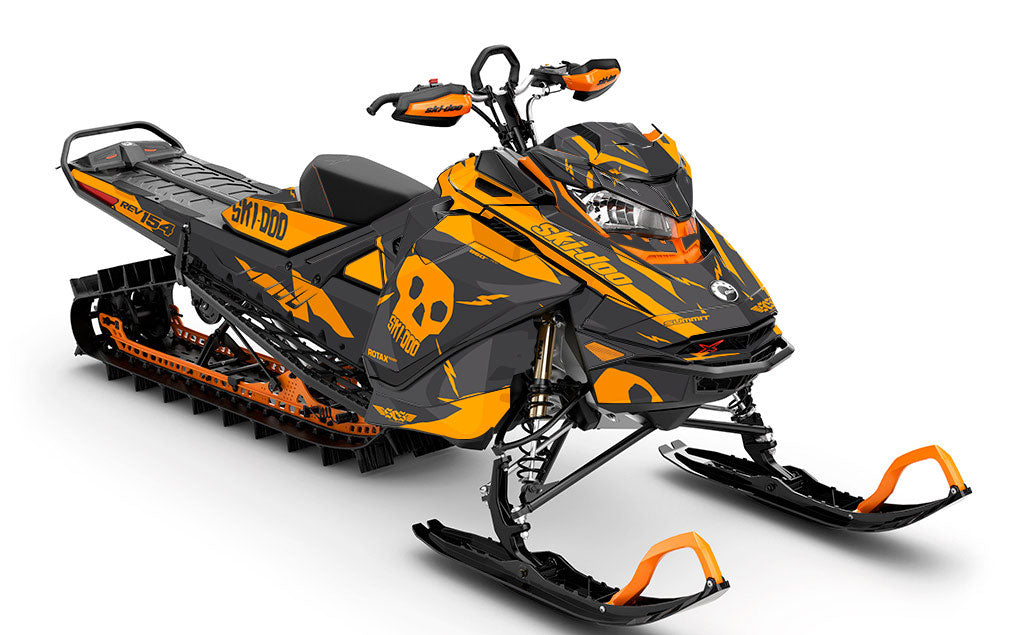 HI-FI Grey Orange Ski-Doo REV Gen4 Summit Full Coverage Sled Wrap