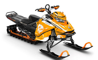 HI-FI Orange White Ski-Doo REV Gen4 Summit Less Coverage Sled Wrap