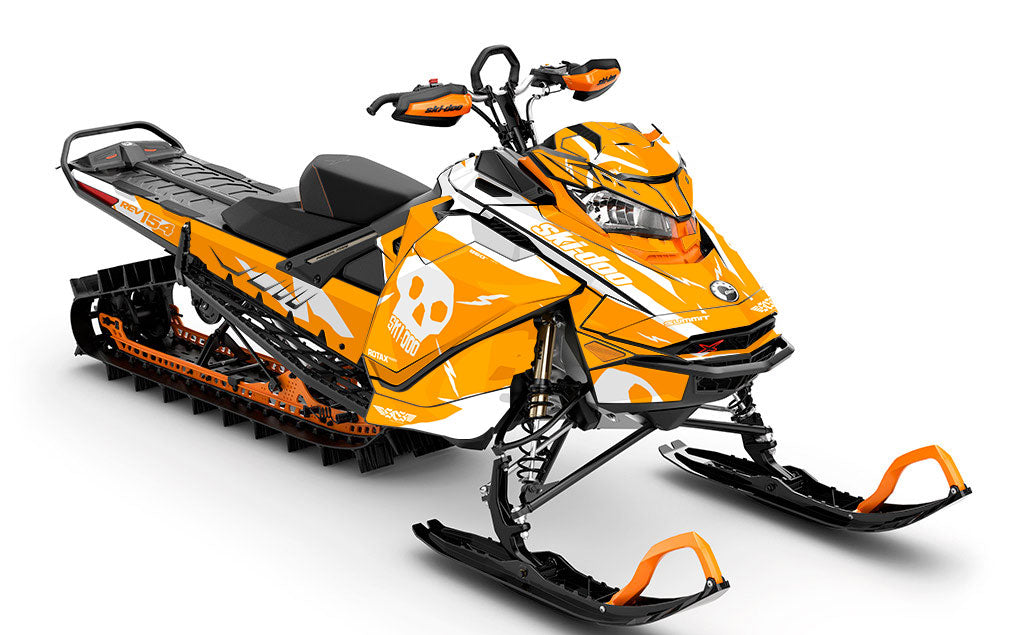 HI-FI Orange White Ski-Doo REV Gen4 Summit Partial Coverage Sled Wrap