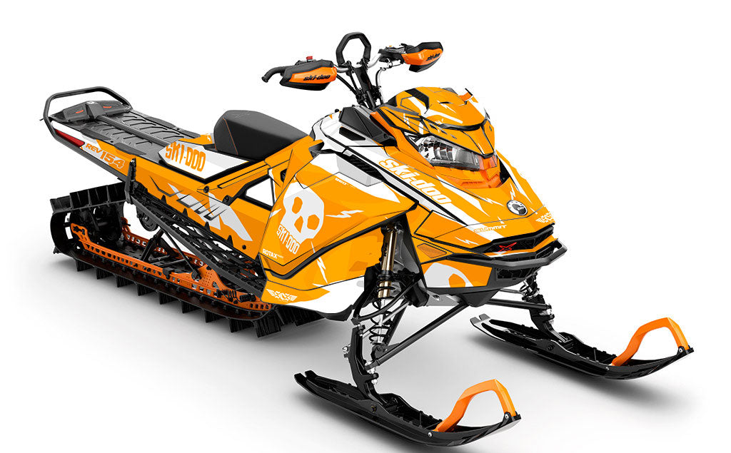 HI-FI Orange White Ski-Doo REV Gen4 Summit Full Coverage Sled Wrap