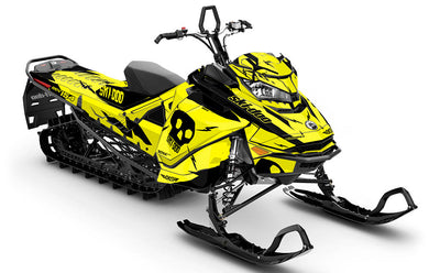 HI-FI Yellow Black Ski-Doo REV Gen4 Summit Premium Coverage Sled Wrap