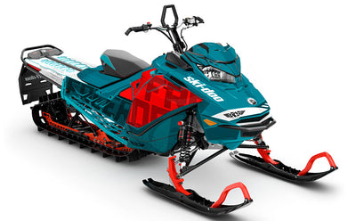 Highmark Teal White Ski-Doo REV Gen4 Freeride Full Coverage Sled Wrap