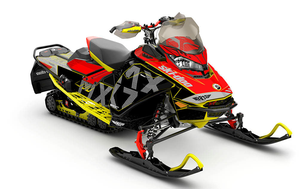 Highmark Yellow DrkGrey Ski-Doo REV Gen4 MXZ Less Coverage Sled Wrap