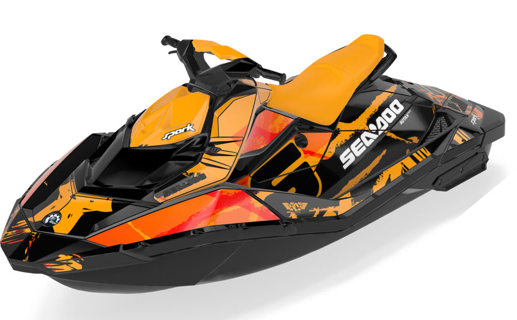 Hurricane Sea-Doo Spark Graphics Orange Orange Full Coverage