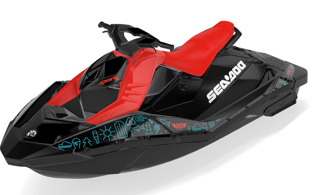 Icon Sea-Doo Spark Graphics Black Red Premium Coverage