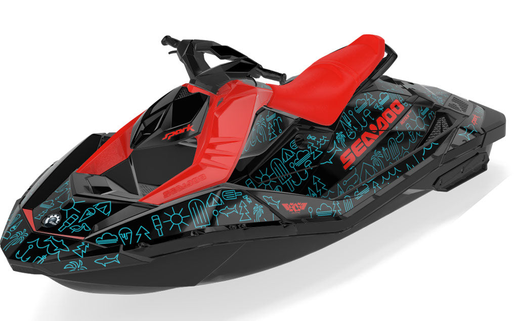 Icon Sea-Doo Spark Graphics Black Red Partial Coverage