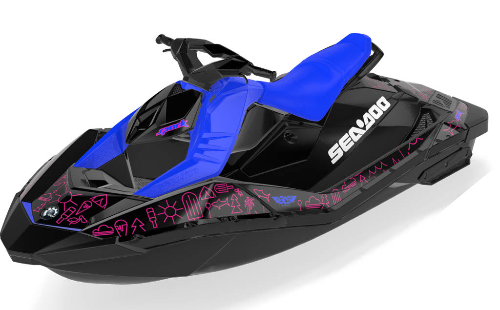 Icon Sea-Doo Spark Graphics Pink Blue Premium Coverage