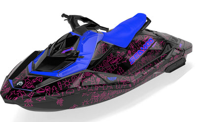 Icon Sea-Doo Spark Graphics Pink Blue Less Coverage