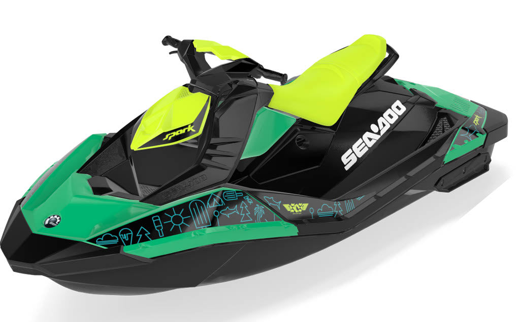 Icon Sea-Doo Spark Graphics Reef Manta Max Coverage