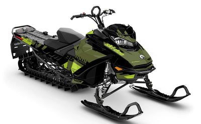 Indy Army Green Ski-Doo REV Gen4 Summit Partial Coverage Sled Wrap