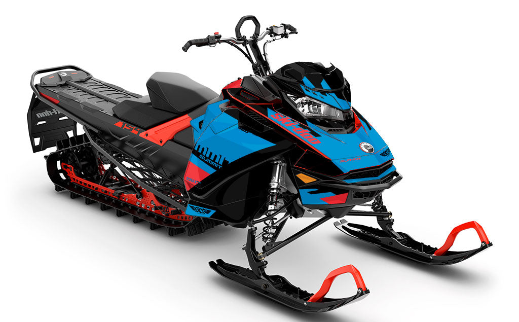 Indy Blue Red Ski-Doo REV Gen4 Summit Less Coverage Sled Wrap