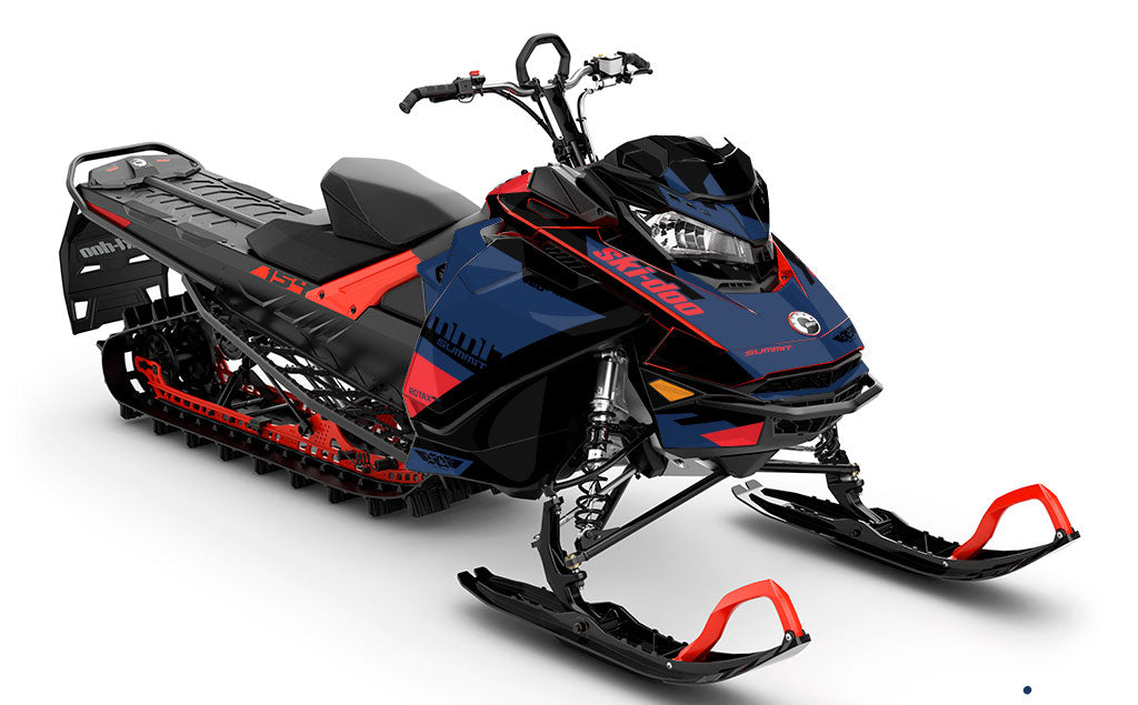 Indy DrkBlue Red Ski-Doo REV Gen4 Summit Less Coverage Sled Wrap