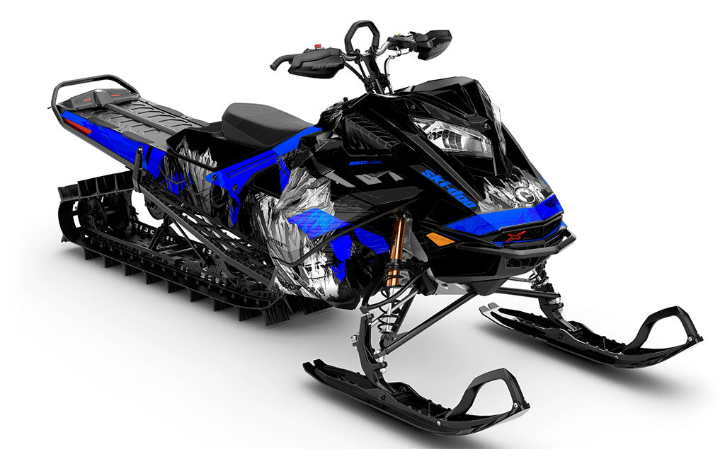 Inversion Black Blue Ski-Doo REV Gen4 LWH - Summit Full Coverage Sled Wrap