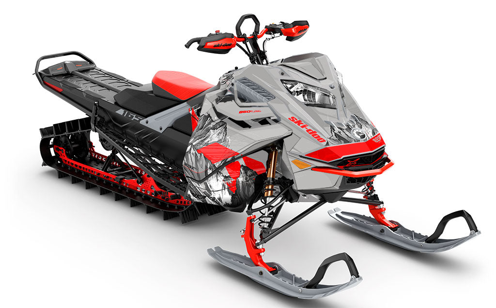 Inversion Red Grey Ski-Doo REV Gen4 LWH - Summit Full Coverage Sled Wrap