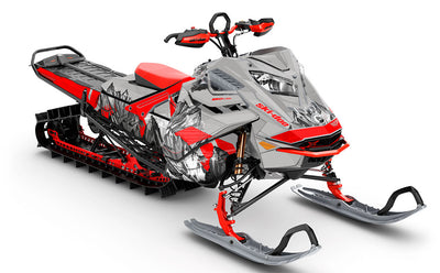 Inversion Grey Red Ski-Doo REV Gen4 LWH - Summit Less Coverage Sled Wrap