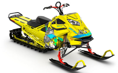 Inversion Yellow Grey Ski-Doo REV Gen4 LWH - Summit Full Coverage Sled Wrap