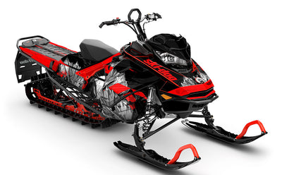 Inversion Black Red Ski-Doo REV Gen4 Sled Wrap Full Coverage Sled Wrap