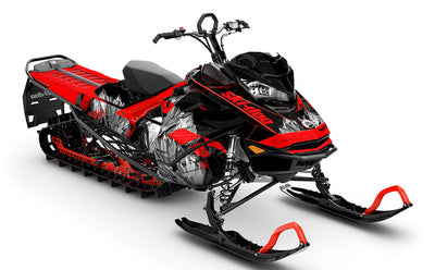 Inversion Black Red Ski-Doo REV Gen4 Sled Wrap Premium Coverage Sled Wrap