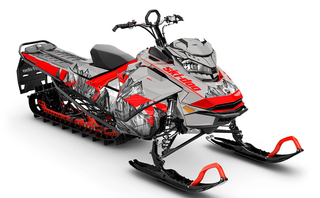 Inversion Grey Red Ski-Doo REV Gen4 Sled Wrap Full Coverage Sled Wrap