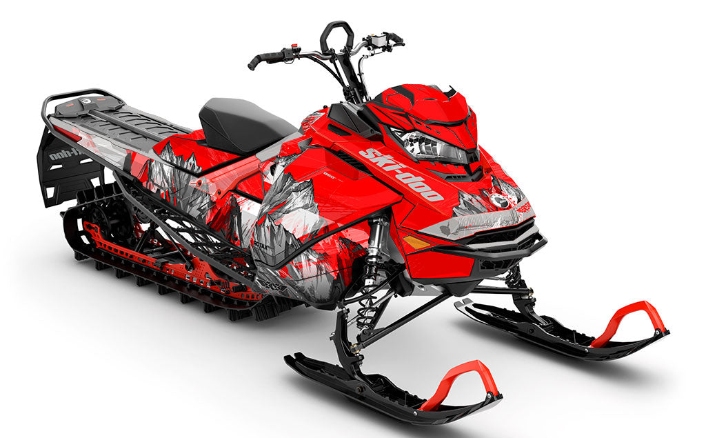 Inversion Red grey Ski-Doo REV Gen4 Sled Wrap Full Coverage Sled Wrap