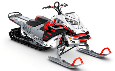 Jay Mentaberry Descent Black Red Ski-Doo REV Gen4 LWH - Freeride Less Coverage Sled Wrap