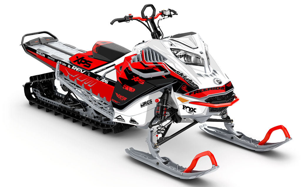 Jay Mentaberry Descent Black Red Ski-Doo REV Gen4 LWH - Freeride Full Coverage Sled Wrap