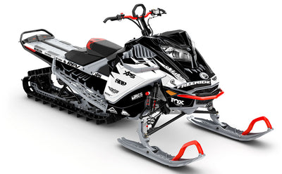 Jay Mentaberry Descent Black White Ski-Doo REV Gen4 LWH - Freeride Partial Coverage Sled Wrap