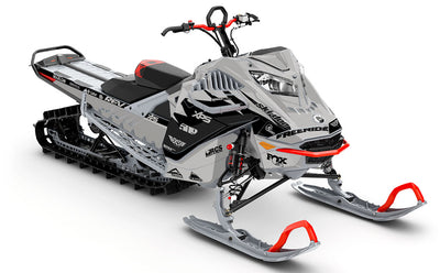 Jay Mentaberry Descent Grey Black Ski-Doo REV Gen4 LWH - Freeride Partial Coverage Sled Wrap