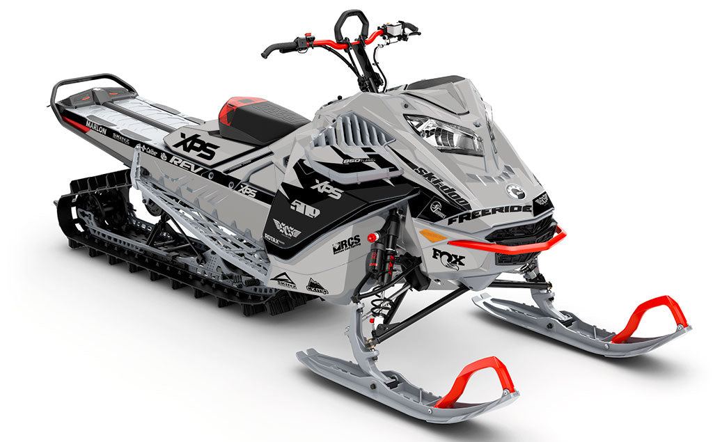 Jay Mentaberry Descent Grey Black Ski-Doo REV Gen4 LWH - Freeride Full Coverage Sled Wrap