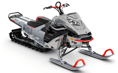 Jay Mentaberry Descent Grey DrkGrey Ski-Doo REV Gen4 LWH - Freeride Less Coverage Sled Wrap