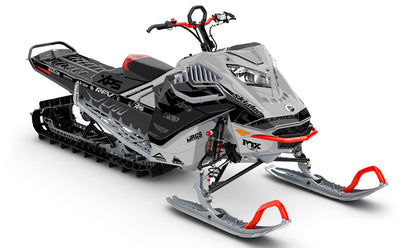 Jay Mentaberry Descent Grey DrkGrey Ski-Doo REV Gen4 LWH - Freeride Premium Coverage Sled Wrap