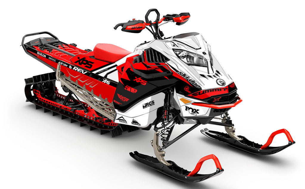 Jay Mentaberry Descent Black red Ski-Doo REV Gen4 LWH - Summit Premium Coverage Sled Wrap
