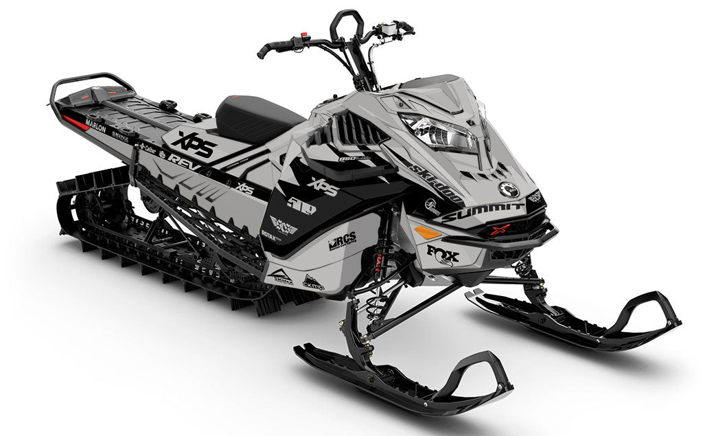 Jay Mentaberry Descent Grey Black Ski-Doo REV Gen4 LWH - Summit Full Coverage Sled Wrap
