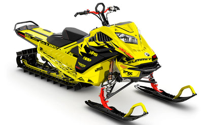 Jay Mentaberry Descent Yellow Black Ski-Doo REV Gen4 LWH - Summit Partial Coverage Sled Wrap