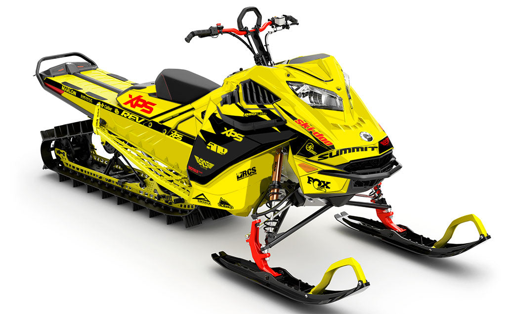 Jay Mentaberry Descent Yellow Black Ski-Doo REV Gen4 LWH - Summit Full Coverage Sled Wrap