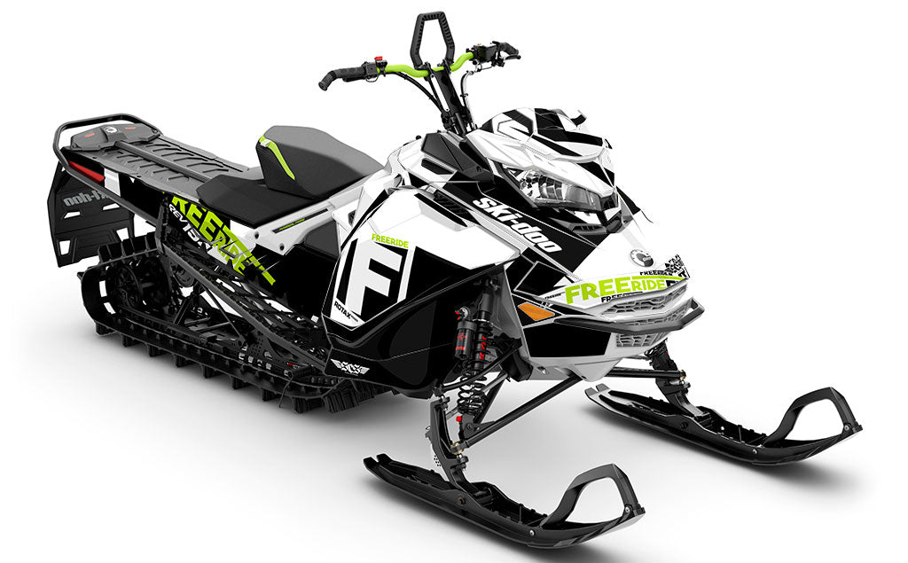 jdub Green White Ski-Doo REV Gen4 Freeride Full Coverage Sled Wrap