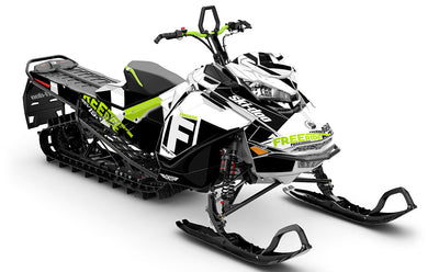 jdub Green White Ski-Doo REV Gen4 Freeride Partial Coverage Sled Wrap