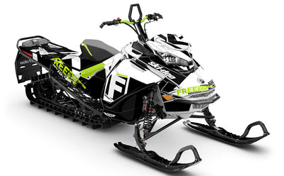 jdub Green White Ski-Doo REV Gen4 Freeride Less Coverage Sled Wrap