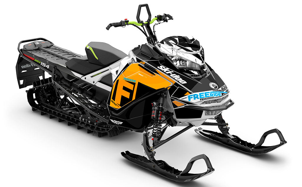 jdub Orange Grey Ski-Doo REV Gen4 Freeride Premium Coverage Sled Wrap