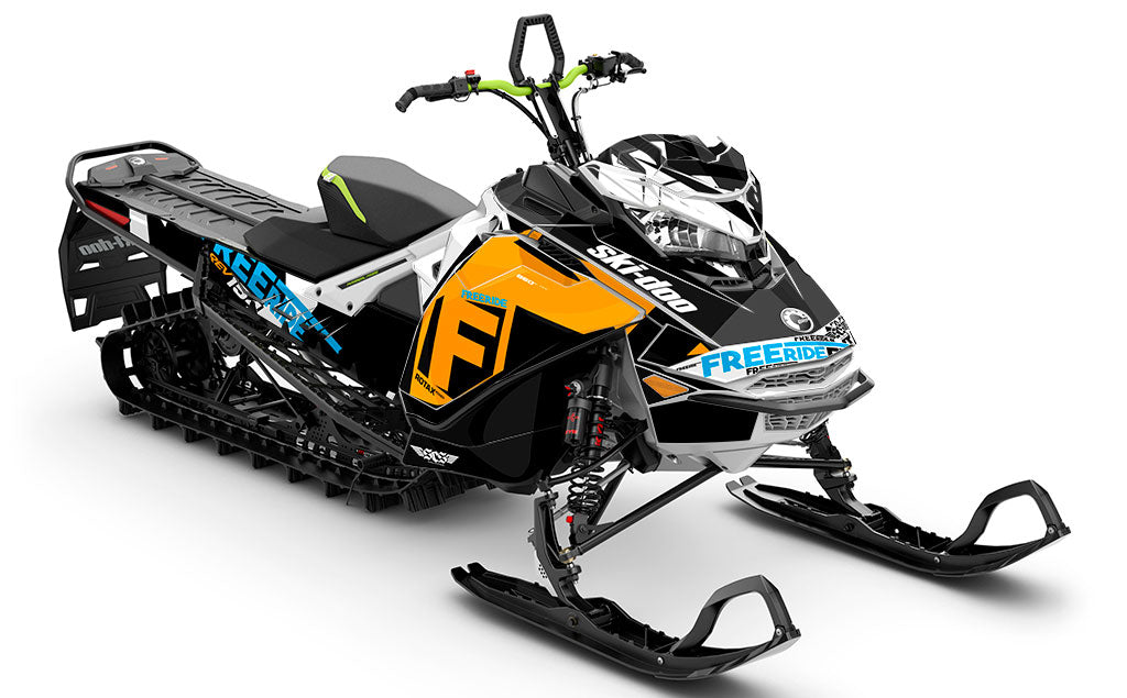 jdub Orange Grey Ski-Doo REV Gen4 Freeride Full Coverage Sled Wrap