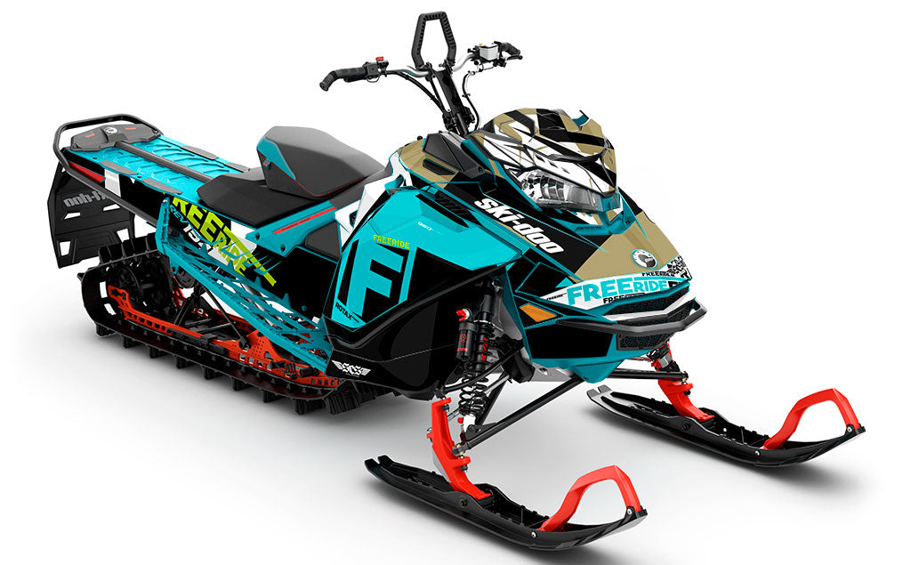 jdub Teal Gold Ski-Doo REV Gen4 Freeride Full Coverage Sled Wrap