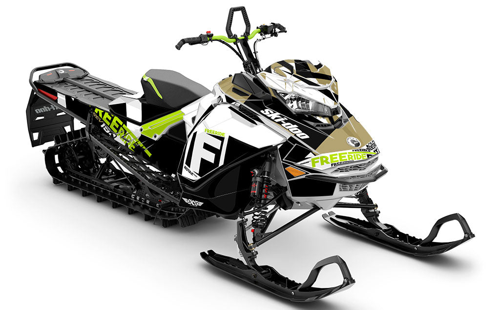 jdub White Gold Ski-Doo REV Gen4 Freeride Full Coverage Sled Wrap